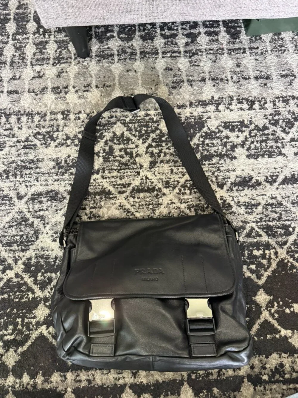 Prada Leather Briefcase Work Bag
